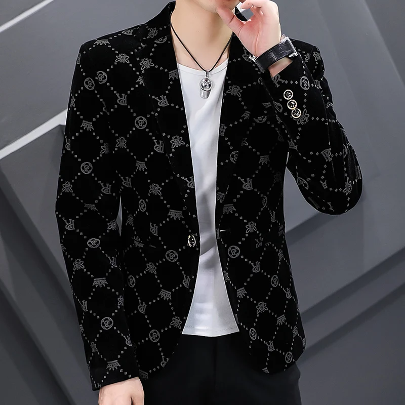 New Corduroy Suit for Men Young Slim Small Suit Formal Single West Jacket Outside Spring and Autumn Comfortable Formal Coat Men 5