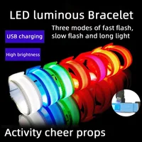LED Light Luminous Night Running Armband Bracelet Night Reflective Safety Belt Sports Arm Band Cycling Concert Roller Light 2