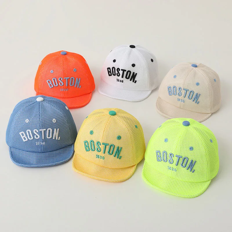 

Baby Hats Embroidery Letter Baseball Cap For Girl Boys Summer Children Sun Hat Mesh Breathable Toddler Outdoor Beach Visor Hats