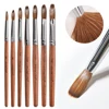 KADS 1pc Kolinsky Sable Acrylic Brush UV Gel Carving Pen Brush Liquid Powder DIY Nail Drawing Flat Round Red Wood Nail Art Brush 2