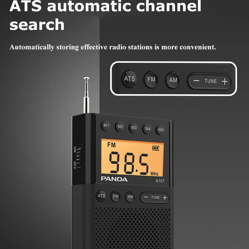 Mini Pocket FM AM Radio Portable Auto Search DSP Radios Receiver with LCD Display 3.5mm Headphones Support Channel Collection