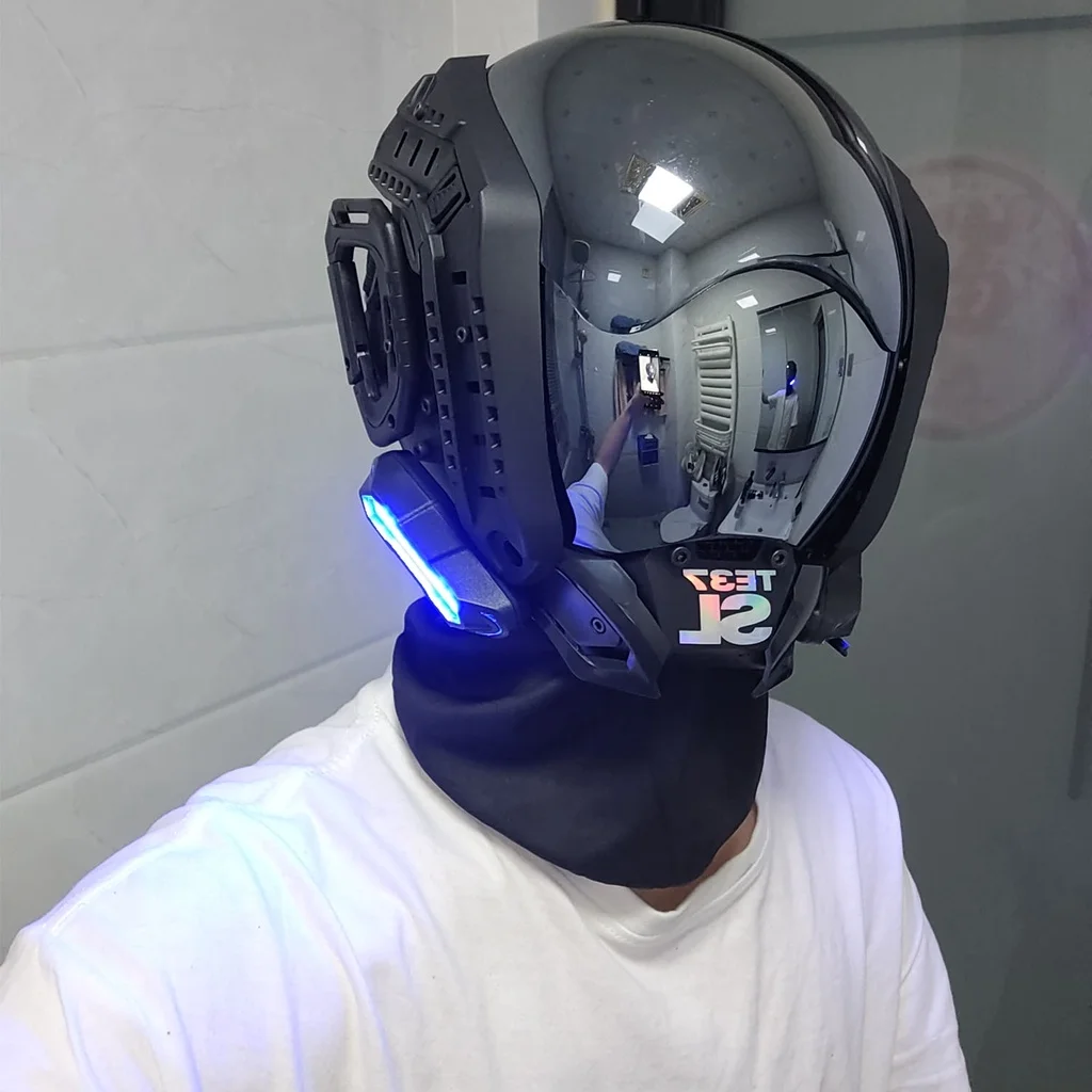 【LEDレッド】サイバーパンクハーフマスク コスプレ LEDライト付 Amazon.co.jp: Qixingzhe サイバーパンクマスク サイバーパンク