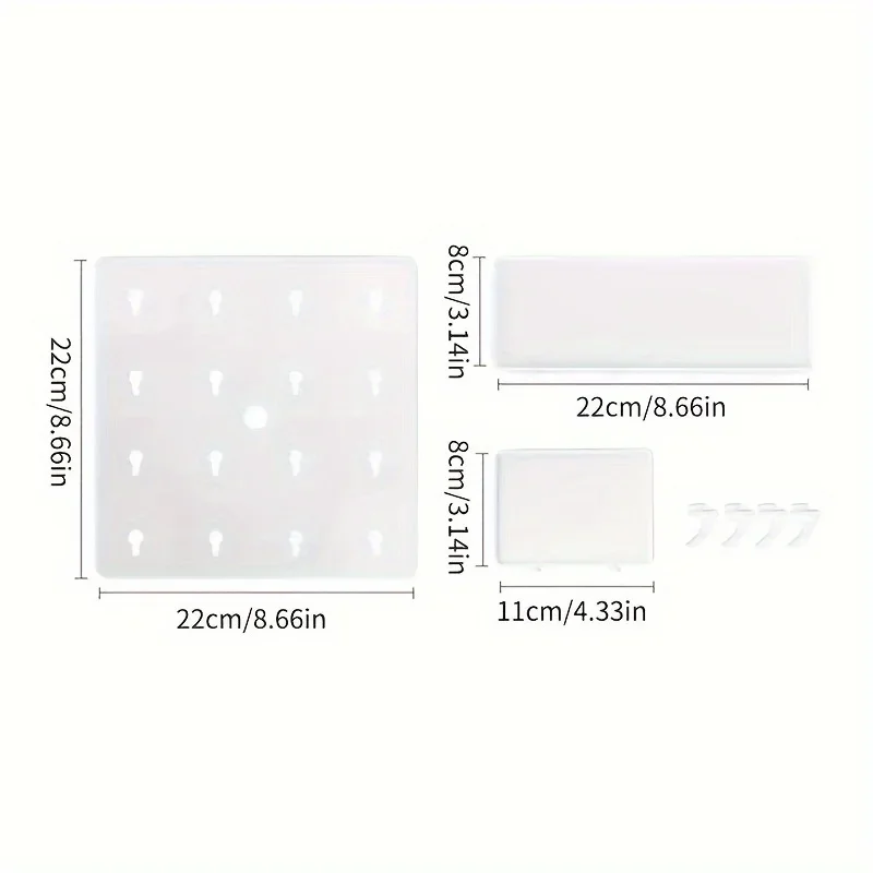 Versatile Wall-Mounted Peg Board with Shelf and Hooks