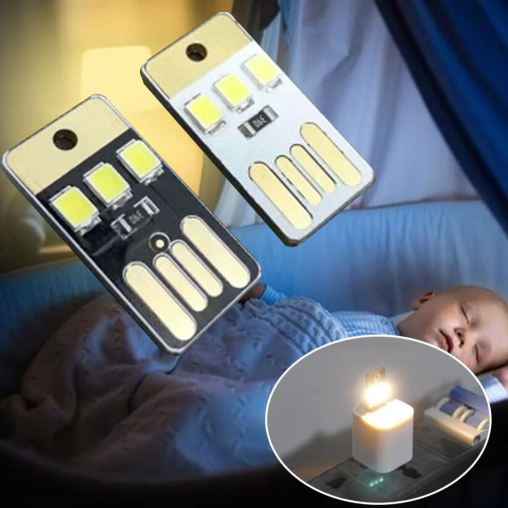

2Pcs USB Card Lights Outdoor Camping LED Keychain Light Multi Tools Low Power Night Survival Lamp Camping Equipment EDC Gear