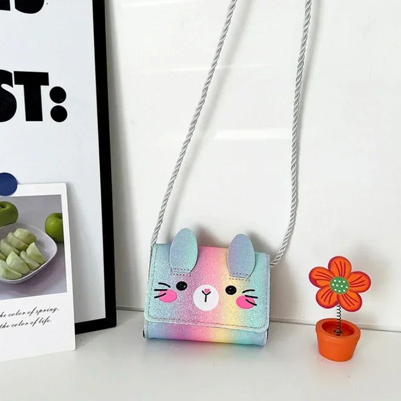 Mini Crossbody Bag for Children Cute Cartoon Cat Baby Girls Shoulder Bags PU Leather Boys Kids Small Coin Purse Handbags Wallet 2