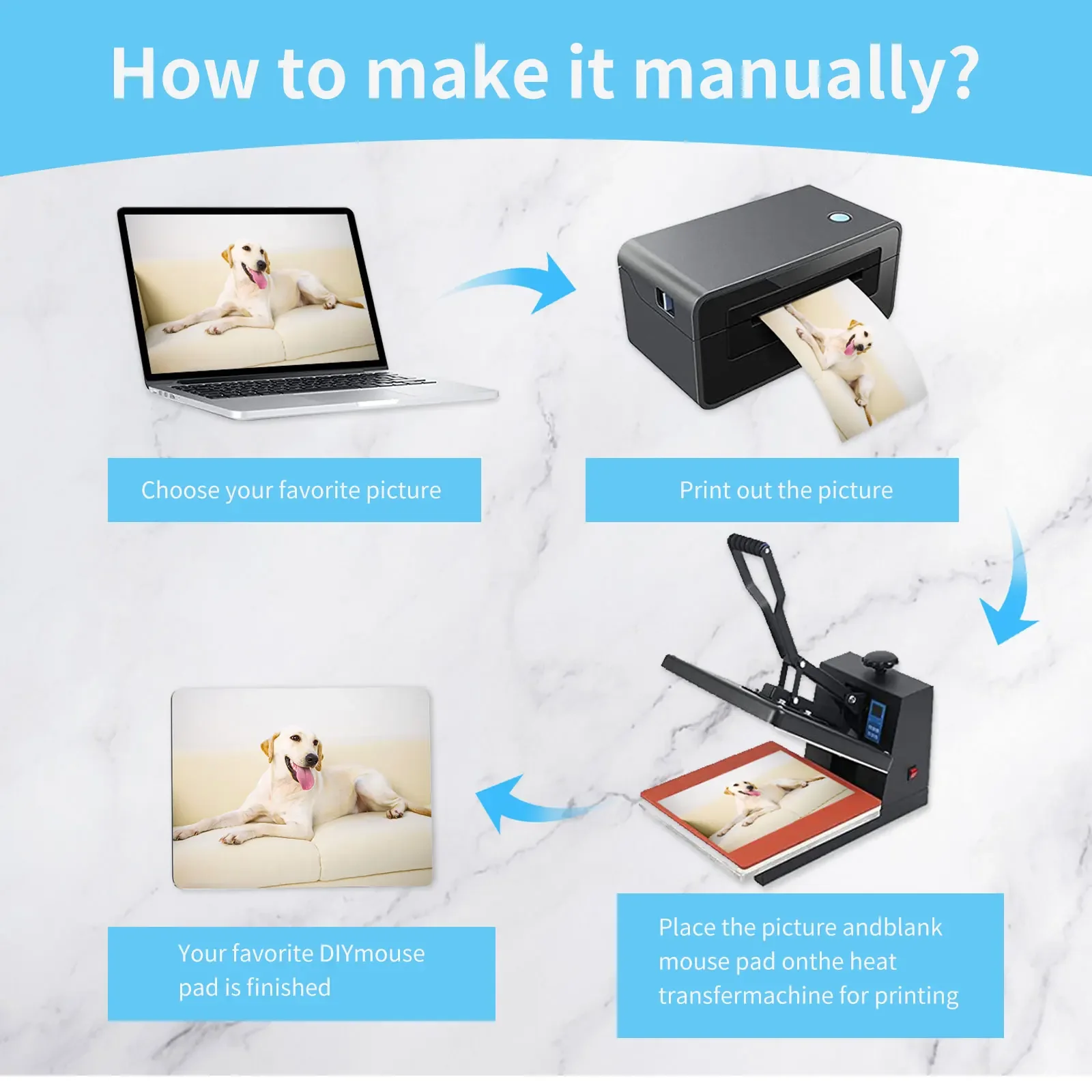 마우스 매트 컴퓨터 데스크탑 고무 패드, 마우스 승화 블랭크 게임용 흰색 노트북 용품, 180x220x3mm, 로트당 10 개