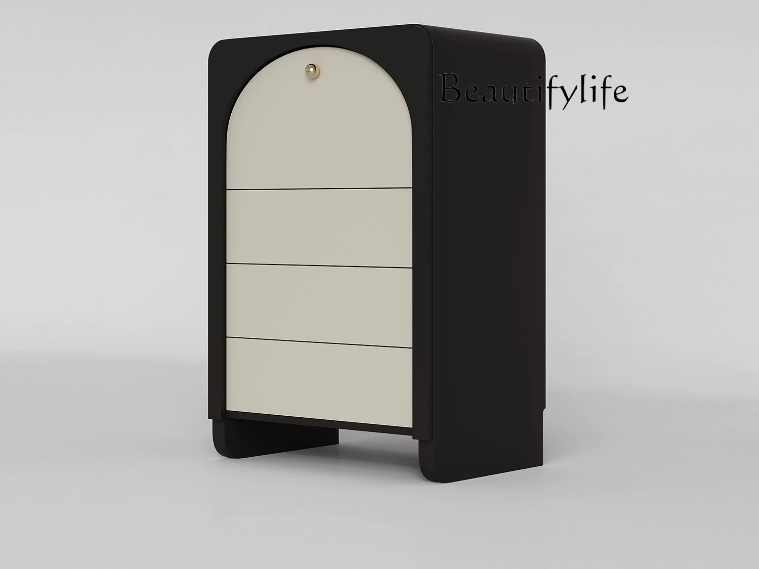 

Silent Style Chest of Drawers French Style Creative Living Room Internet Celebrity Bedroom Art Black Locker