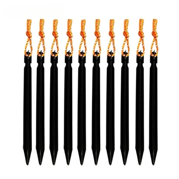 8PCS Aluminum Alloy Tent Stakes - 18cm Heavy Duty Windproof Pegs , Camping Ground Nails for Sand/Snow/Rock, Hiking Accessories