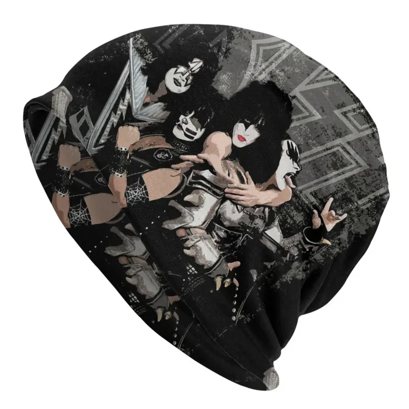 

Kiss Rock Band Unisex Bonnet Winter Cycling Double Layer Thin Hats For Men Women Skullies Beanies Caps
