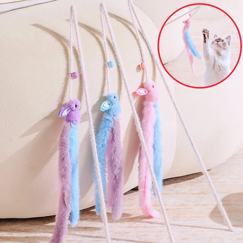 Cat Toys Plush Tassel Cats Teaser Stick Wool Rabbit Cat Toys Interactive Cute Sticks Cats Toy with Bell Kitten Toy Pet Supplies Cat Toys Plush Tassel Cats Teaser Stick Wool Rabbit Cat Toys Interactive Cute Sticks Cats Toy with Bell Kitten Toy Pet Supplies