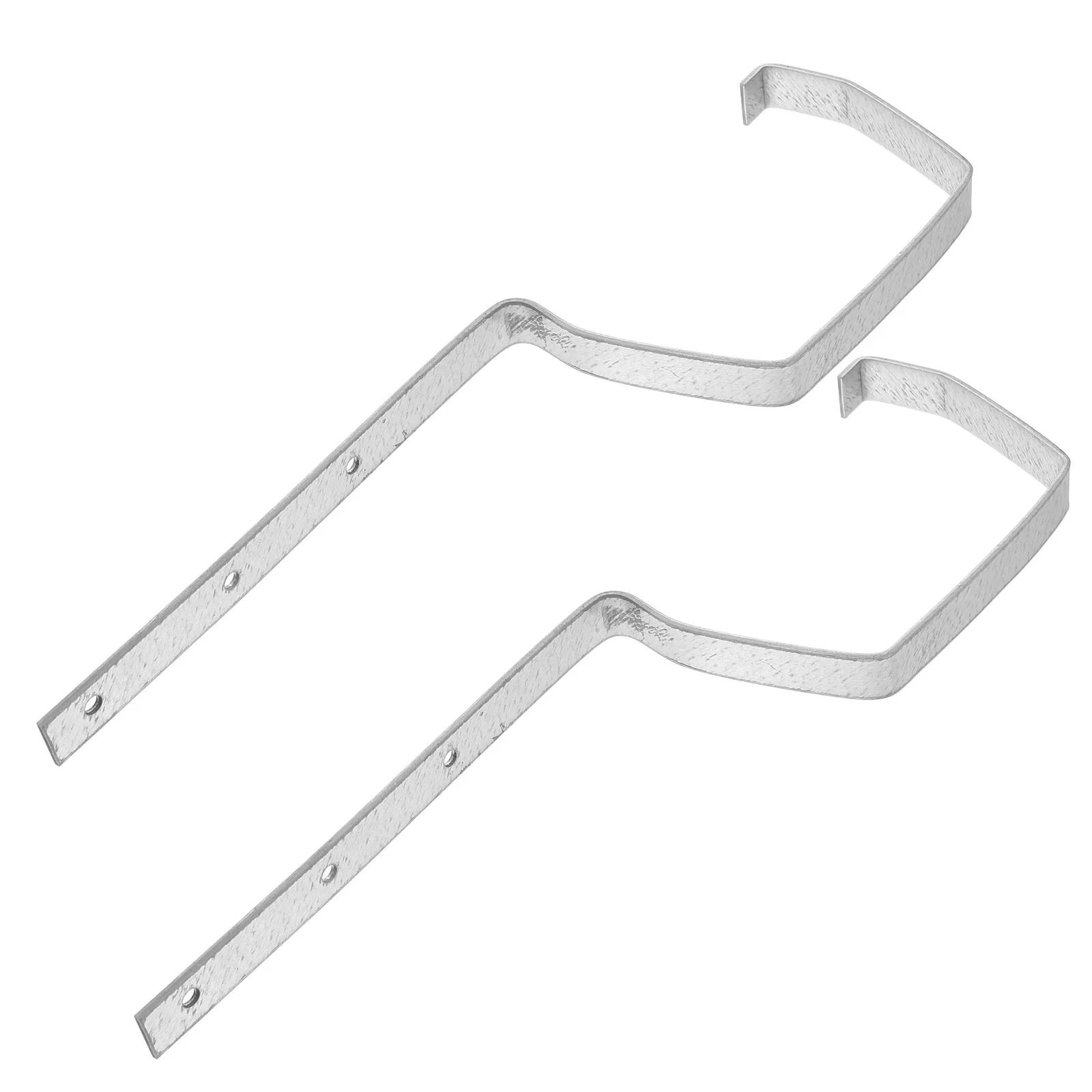 2 Pcs Gutter Bracket Belt Catch Basin Kits Downspout Extensions Tool Silver Iron Brake Booster Adjustment