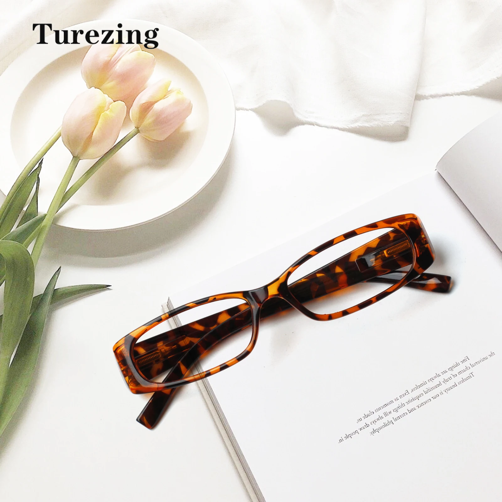 TUREZING Reading Glasses Women Men Wide Leg Rectangular Frame HD Lens Computer Magnifying Glasses Work Prescription Eyeglasses