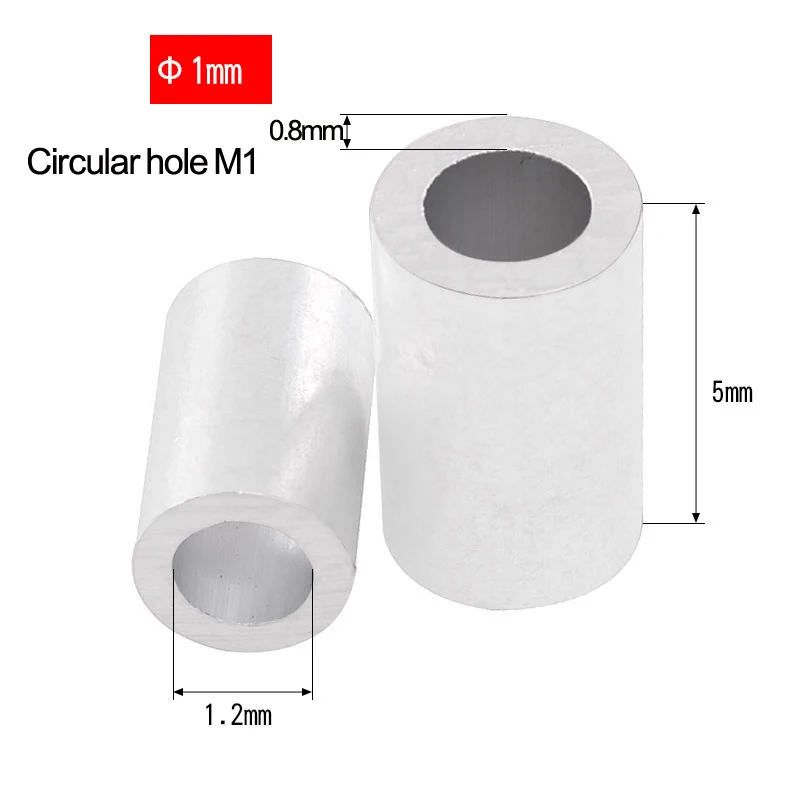 M1 bis M10 Stahldraht-Kabelseil-Befestigungsclip in voller Größe, kreisförmige Aluminium-Aderendhülsen, runde Crimpschlaufenklemmen, Menge 10–200 Stück – Detail 7