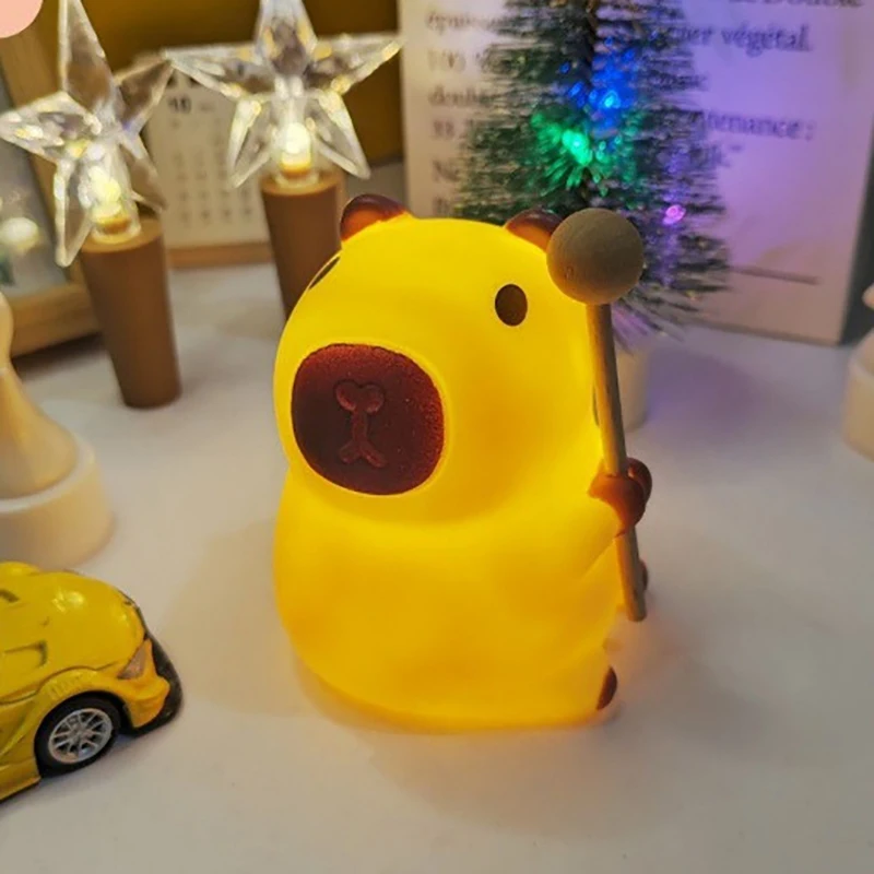 Cute Capybara Night Light Children's Silicone Nightlight Gift USB Rechargeable Animal Touch Bedside Sleep Lamp Decoration led night light night light led night lamp