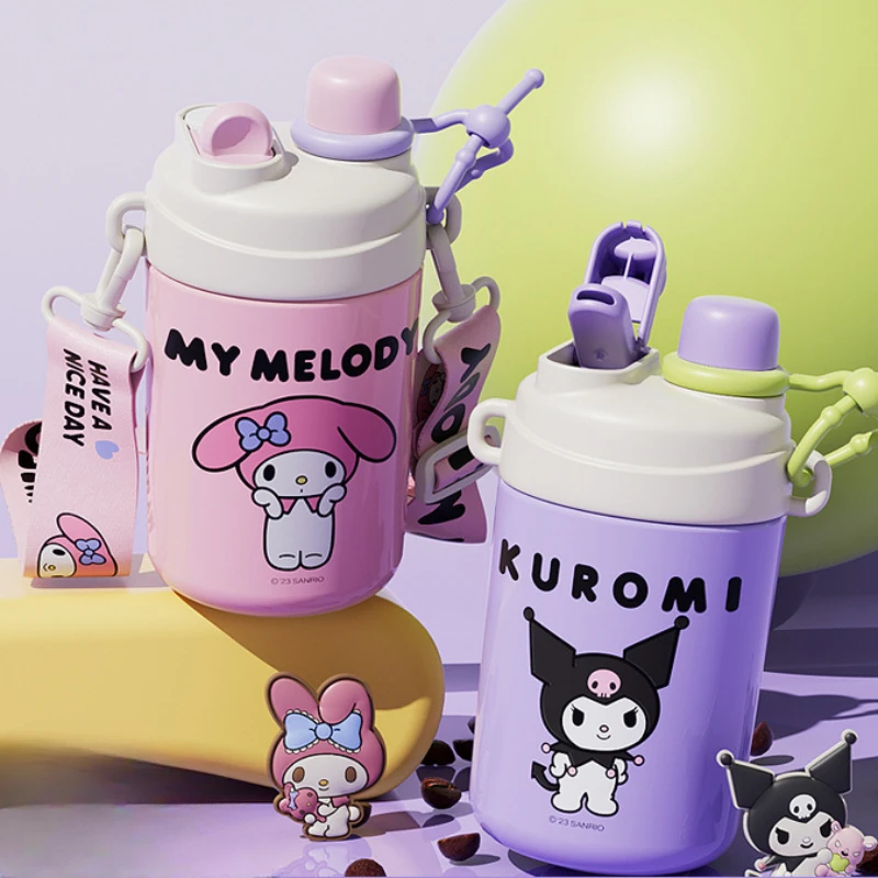 

Anime Sanrio Kuromi Mymelody Cinnamoroll Cinnamoroll Pochacco Thermos Cup Kettle Kawaii Stainless Steel Boy Girl Birthday Gift