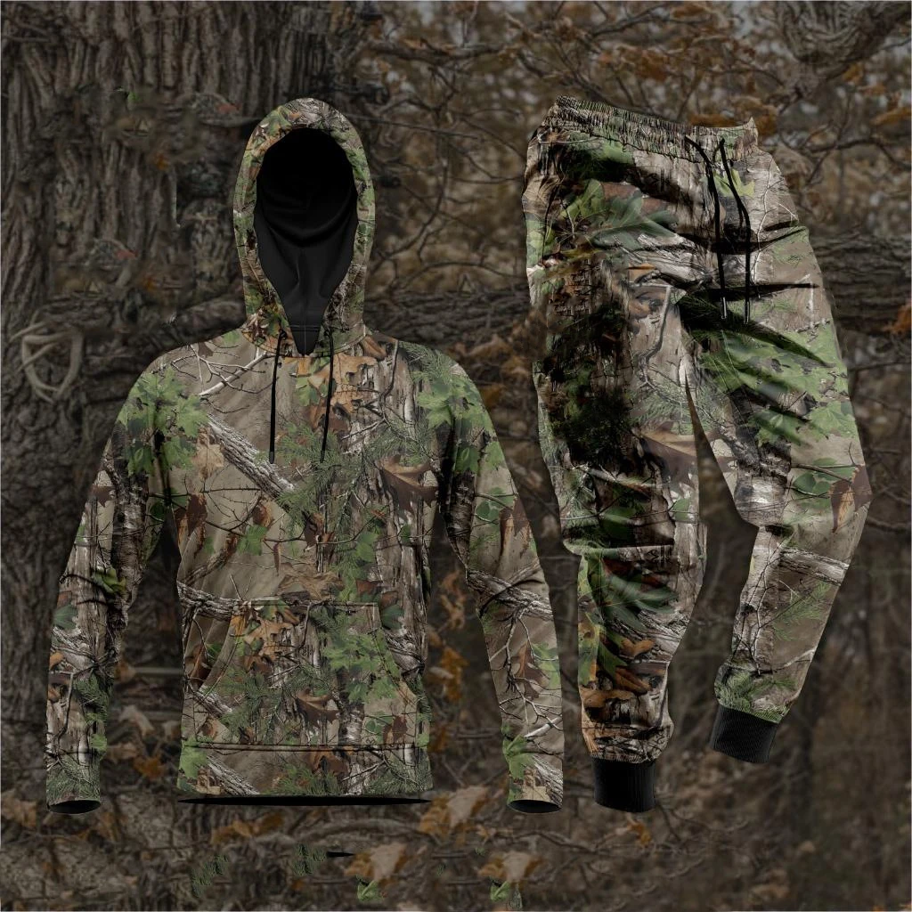 Men's Autumn Camouflage Hoodies Pants Sets