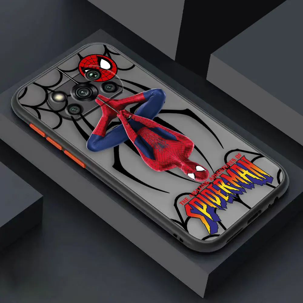 thumbnail image 1 of Matte Case for Xiaomi POCO X4 X3 X2 M4 M3 M2 F4 F3 GT F2 C40 CC9 PRO 4G 5G A3 MIX4 CIVI Case Funda Shell Marvel Spider-Man Combo, 1 of 5