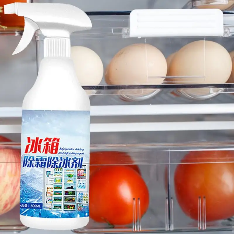 Fridge Freezer De-Icer Spray 500ml Fridge Defrosting Agent Cleaner Inside Spray Ice Layer Remover Solution Safe Food-Grade