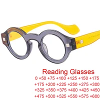 Fashion Retro Round Anti Blue Light Reading Glasses Women New Office Computer Goggles Finished Small Frame Prescription Eyewear 1