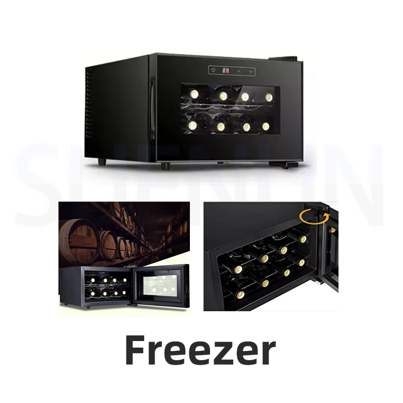 Electric Wine Refrigerators Constant Temperature Wine Cabinets Red Wine Coolers Tea Refrigerated Cabinets 8 Red Wines Cabinets 5
