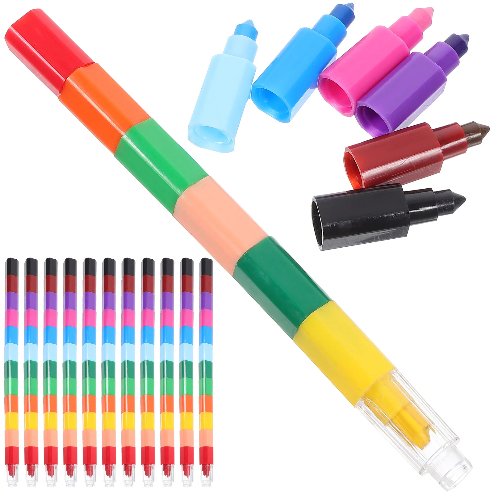 24 Pcs Kids Crayons Wax Coloring Supplies Child Tools Educational Block Sets Drawing Instruments School Craft Creative Pens