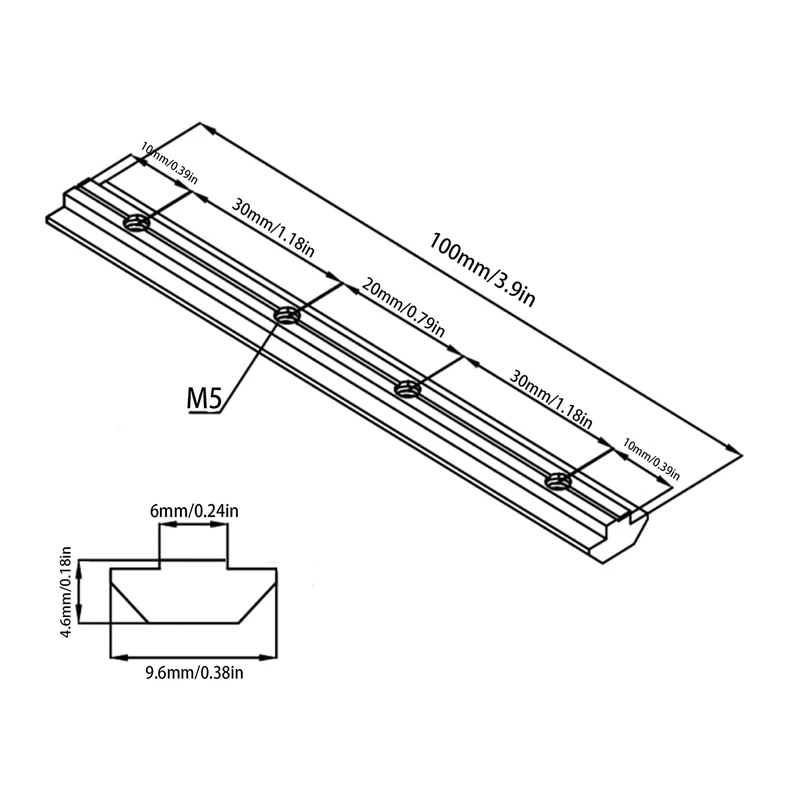 linha reta conector do perfil de aluminio 01