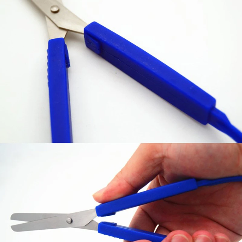 1ks smyčka nůžky pestrý úchop nůžky smyčka ovládat self-opening nůžky adaptivní řezací nůžky pro děti dospělé