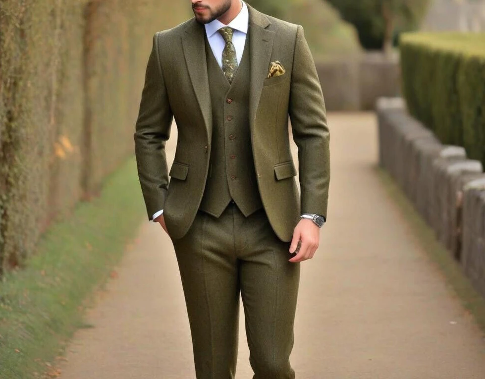 Men's 3 Piece Slim Fit Winter Formal Business Suit for men
