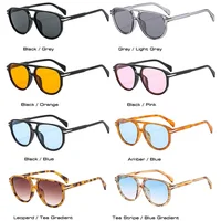 SO & EI rétro Double ponts pilote hommes Rivets lunettes de soleil marque de mode concepteur femmes luxe lunettes de soleil bleu Orange nuances UV400 5