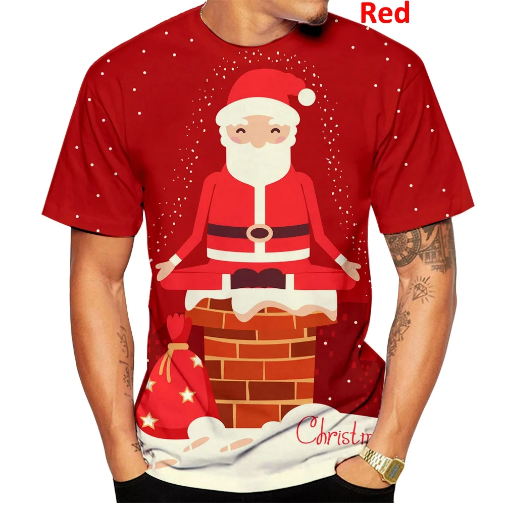

2023 New Fashion Personality Funny 3d Printed Christmas T Shirt for Men Women