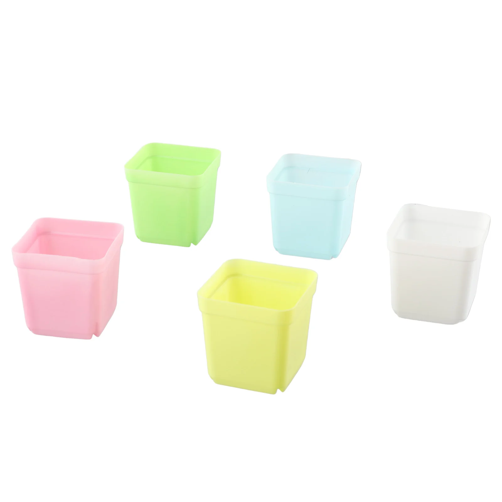 

20pcs Plastic Mini Basin Square Flower Pot PlacntersSucculent Plant Trays For Home Office Decor DIY Garden Pots