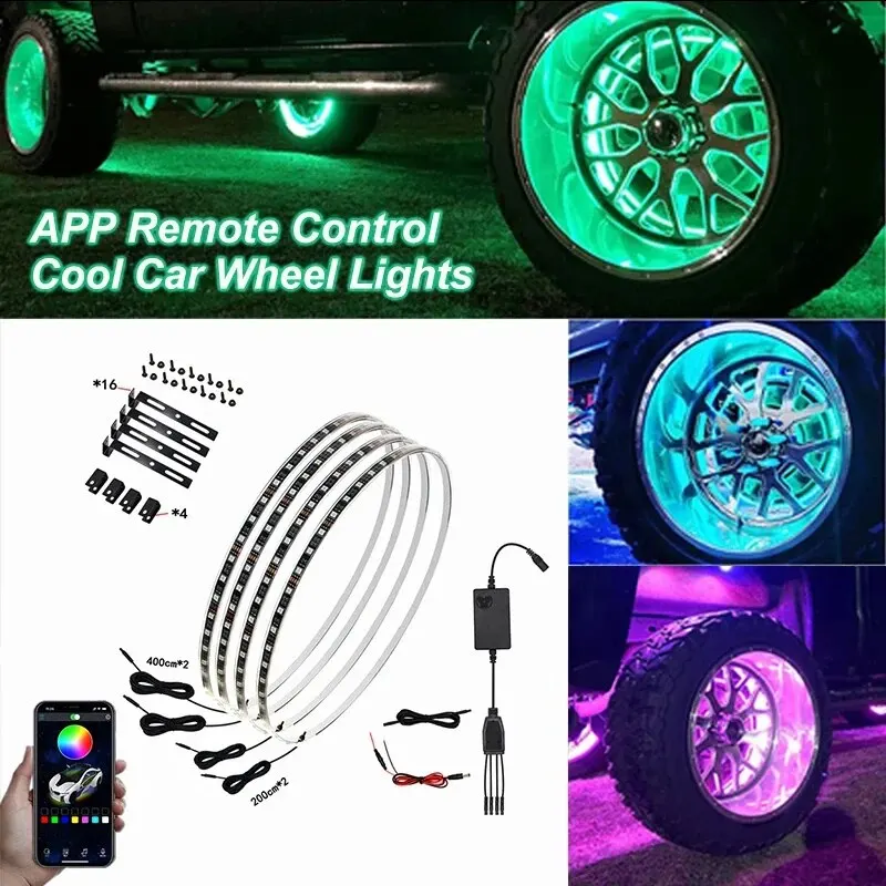 Car Hub Lamp RGB Kit Waterproof LED Strip Light APP/Remote Control 