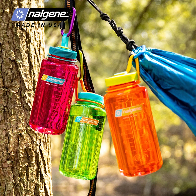 Nalgene-Outdoor Wide Mouth Sports Water Bottle, Portable Plastic Water Drinking Bottle, Travel, Hiking, Running, Fitness, 1000ml