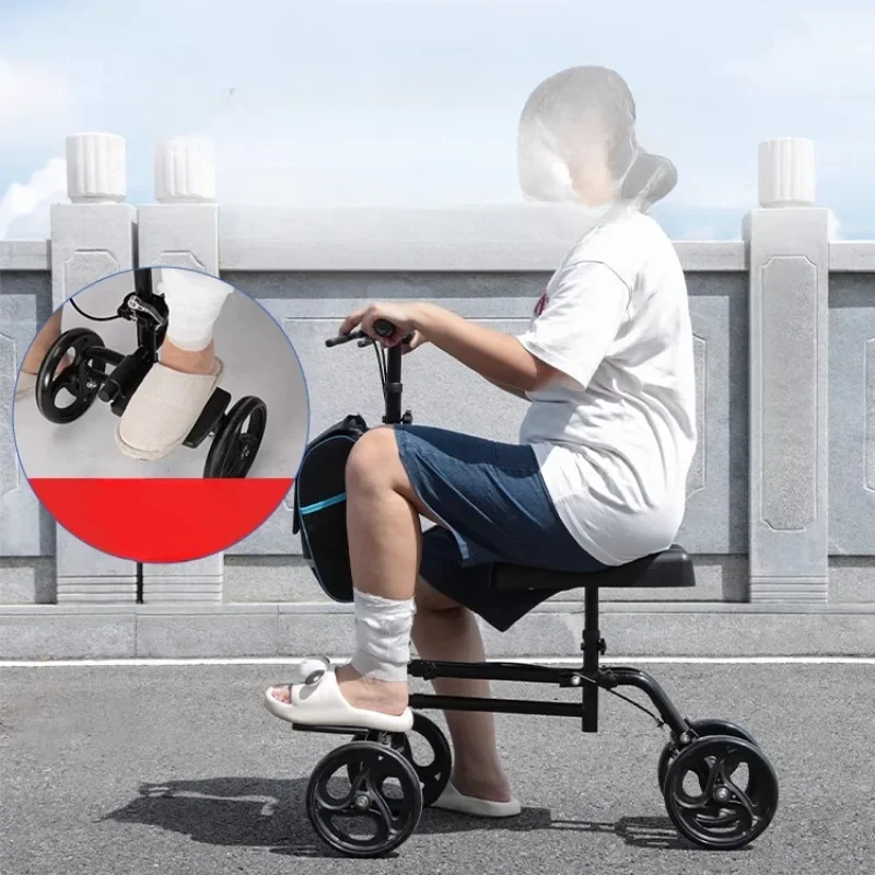 One-legged Ultra-light Sliding Bicycle Walker for The Disabled Adjustable Knee Walker Healthy Care Mobility Aids Knee Scooter