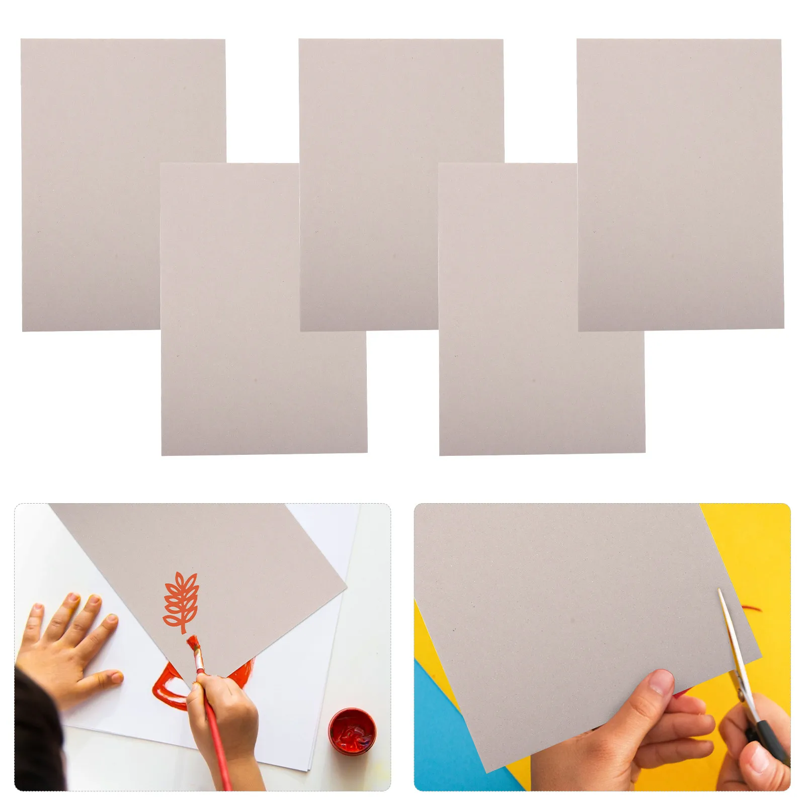 10Pcs 회색 DIY 판지 수공예품을위한 두꺼운 양면 판지 유치원 그림 그리기..