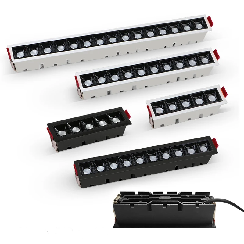 Recessed Grille Light Led Spotlight Ceiling Lamp Black White COB Downlights Home Aisle Corridor Living Room Indoor Lighting