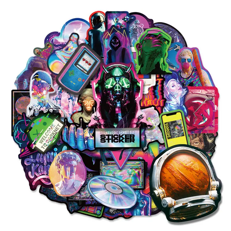 радужные лазерные наклейки