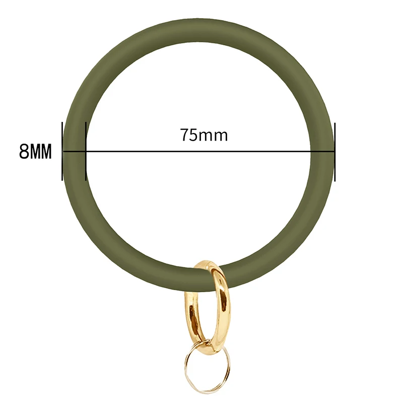 Christmas Key Ring Wristlet Bracelet Keychain Silicone Wristband