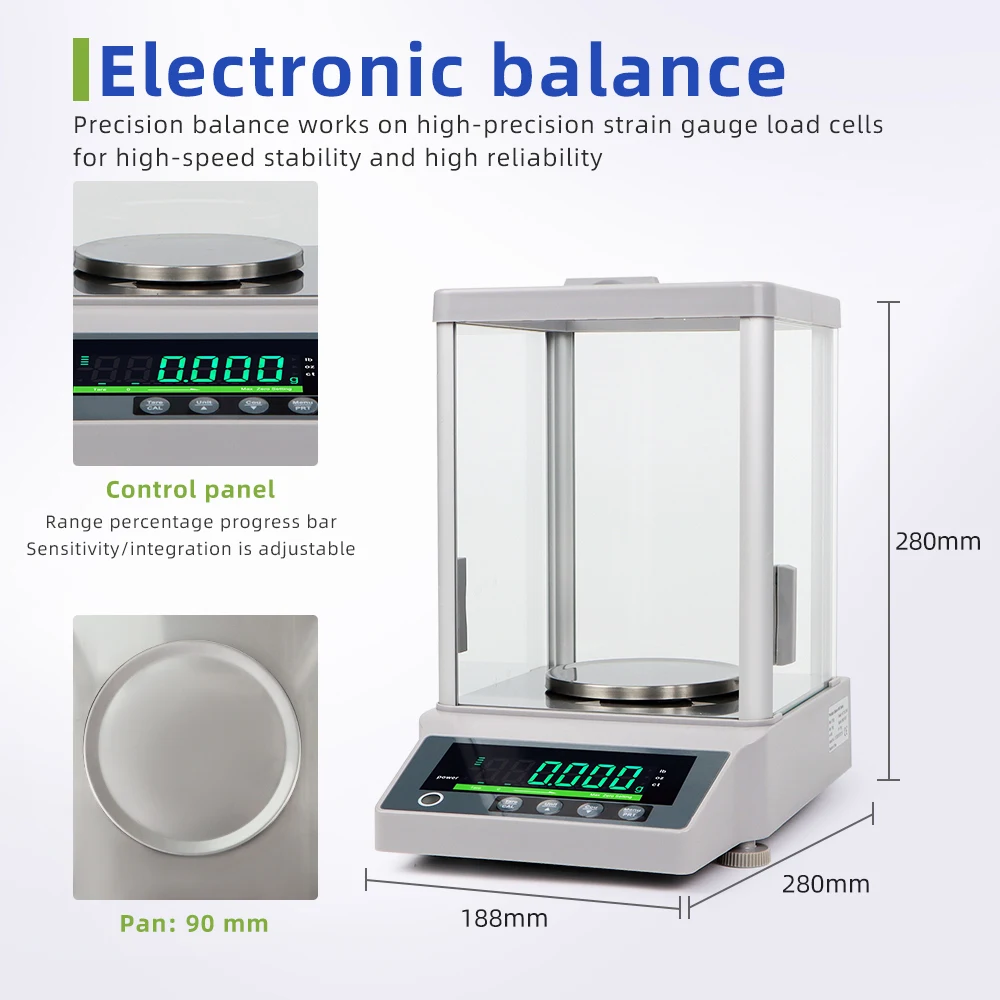 Lab Analytical Balance 0.001G High Precision Scale EU Plug Electronic Balance Scale Jewelry Luggage Kitchen Weighing