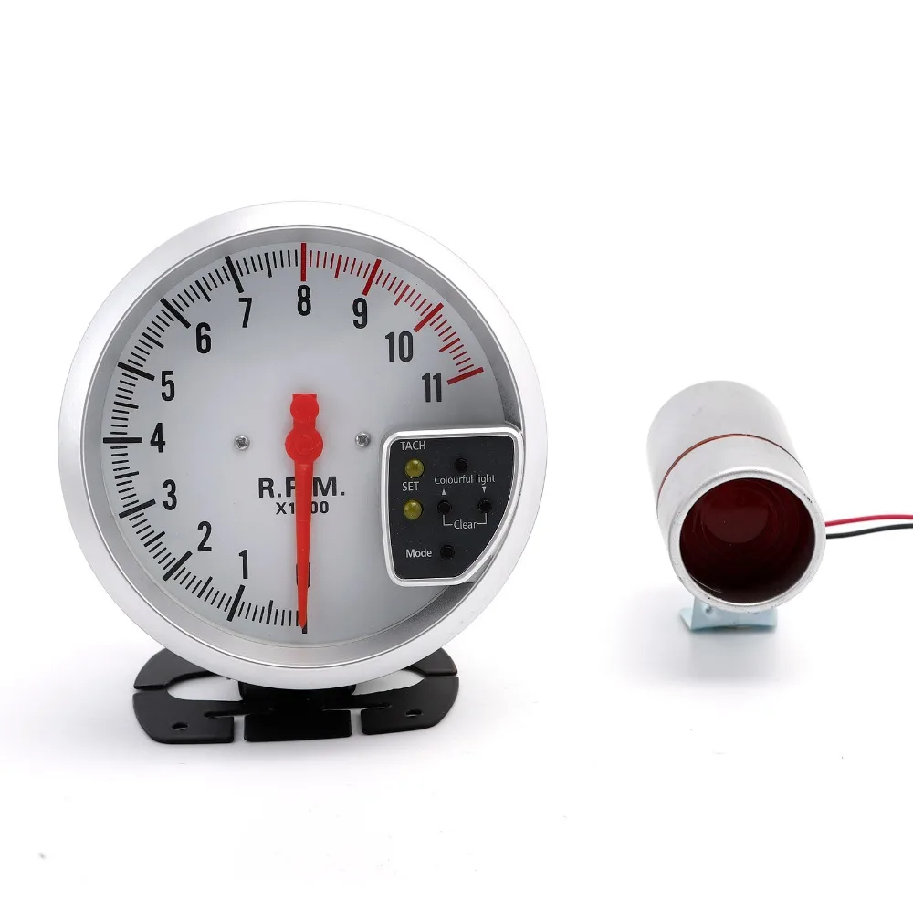 5 Inch Tachometer 11000 RPM Racing Car Gauge LED Display For 1-8 Cylinder Engine 12V Vehicles High-Performance Tacho Meter engine tachometer,tachometer gauge,tachometer meter
