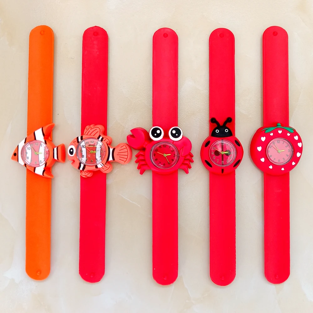 Lovely Baby Cartoon 3D Animals Boys Girls Kids Students Unicorn Birthday Party Christmas Gift Study Time Slap Watches Clock 4