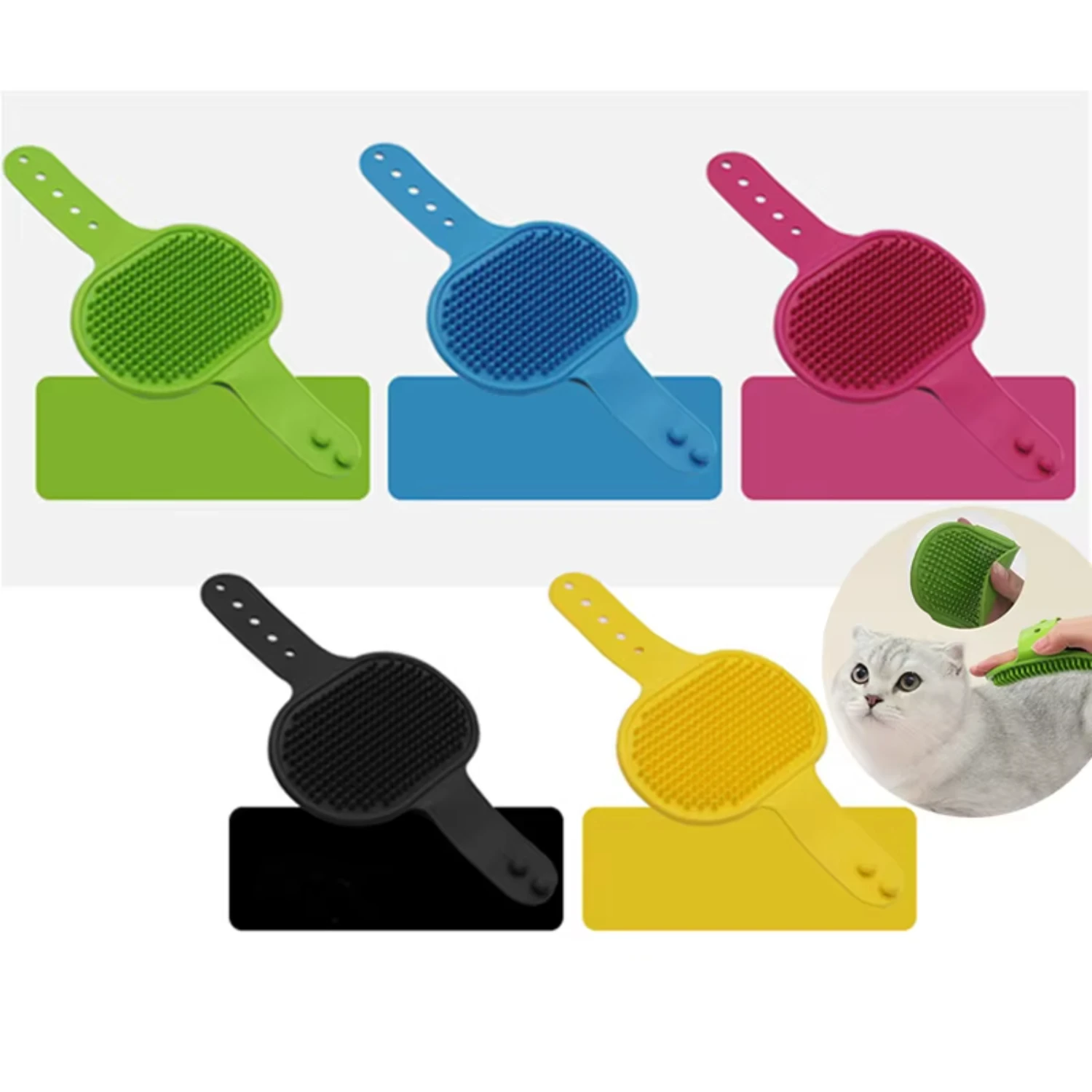 Cats Pet Dog Cat Bath Rubber Comb Hair And Pet Massage Brush Shampoo Dispenser Soft Brush Rubber Bristle For Dogs