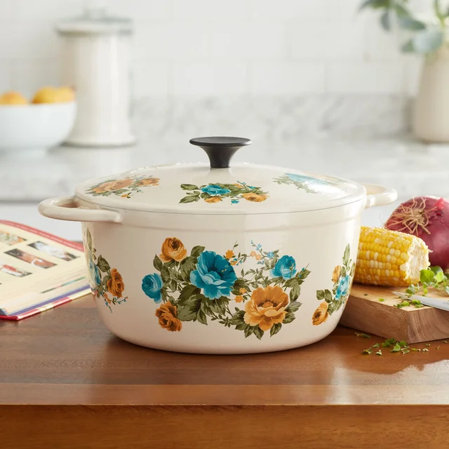 The Pioneer Woman Vintage Floral 4 Quart Dutch Oven With Lid 