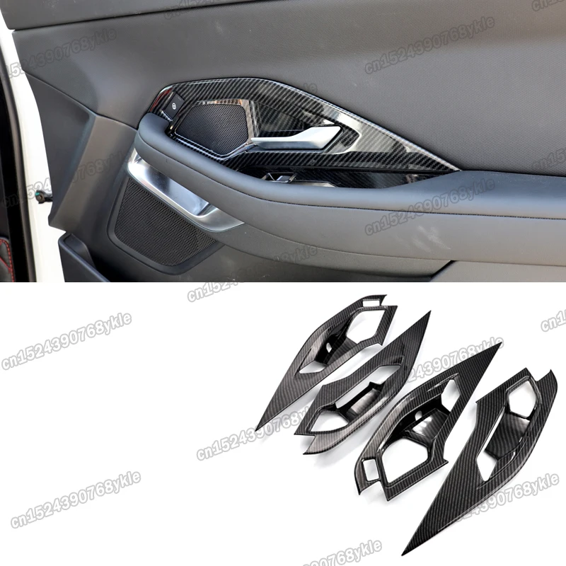 

Автомобильная дверная ручка из углеродного волокна, рама чаши, хромированная отделка для jaguar e pace 2018 2019 2020 2021 2022 e-pace, аксессуары для интерьера