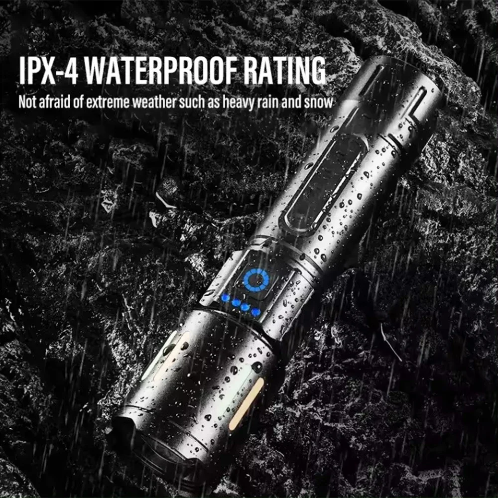 Description Picture 5 of itemHigh Power Flashlight Rechargeable Retractable Flash Powerful Lantern Outdoor Camping and Emergency Use Super Bright Flashlight
