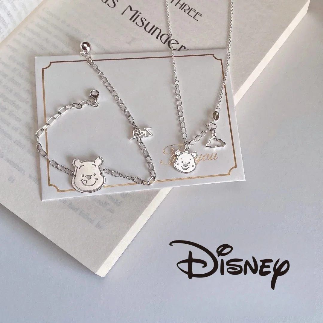

Disney Winnie The Pooh Necklace Action Anime Figures Winnie The Pooh Bracelet Creative Clavicle Chain Women's Accessory Gifts