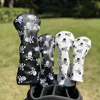 Fashionable Skull Embroidered Pattern Durable Golf Club Head Covers, For Hybrid, Driver, Fairway Wood, Golf Accessories 1
