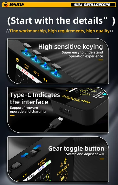 Oscilloscopio Tascabile BSIDE OT3 - Portatile Da 10MHz, Display 3.2 Pollici, Ideale Per Diagnostica Auto Ed Elettronica - Foto 10
