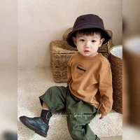 Ins Autumn Toddler Baby Boys Tees Cotton Retro Printed Casual Infant Boys Long Sleeves Loose Boutique Children Boys Pullover Top 4
