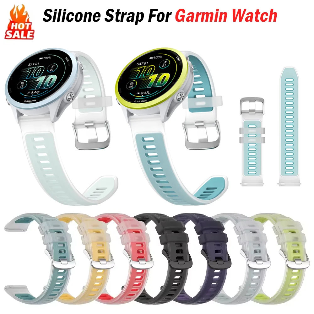 Sport Silicone Watch Strap, 20/22mm Adjustable Band